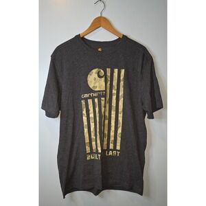 Carhartt Built to Last Gray Short Sleeve T-Shirt Men's Size L Made in‎ USA